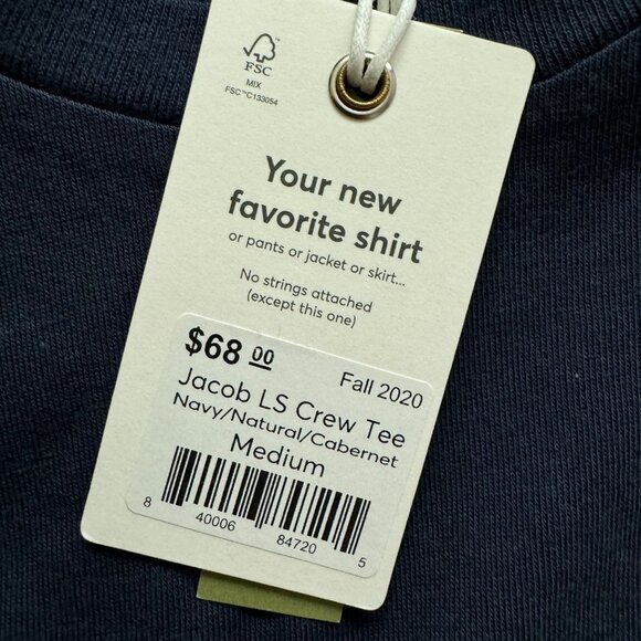 Marine layer jacob LS crew Mens Colorblock Long Sleeve Tee sz Medium red navy - Picture 8 of 11